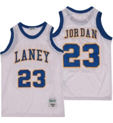 Men Laney 23 Michael Jordan High School Basketball Jersey White