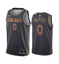 Men Nike Chicago Bulls 0 Coby White Black NBA Swingman 2020 21 City Edition Jersey