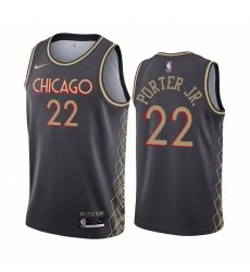 Men Nike Chicago Bulls 22 Otto Porter Jr Black NBA Swingman 2020 21 City Edition Jersey
