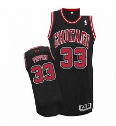 Mens Adidas Chicago Bulls 33 Scottie Pippen Authentic Black Alternate NBA Jersey