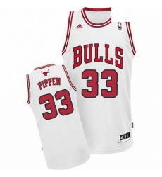Mens Adidas Chicago Bulls 33 Scottie Pippen Swingman White Home NBA Jersey