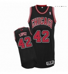 Mens Adidas Chicago Bulls 42 Robin Lopez Authentic Black Alternate NBA Jersey
