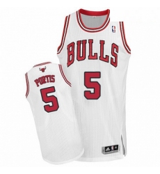 Mens Adidas Chicago Bulls 5 Bobby Portis Authentic White Home NBA Jersey 