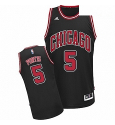 Mens Adidas Chicago Bulls 5 Bobby Portis Swingman Black Alternate NBA Jersey 