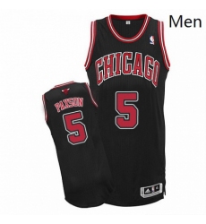 Mens Adidas Chicago Bulls 5 John Paxson Authentic Black Alternate NBA Jersey 