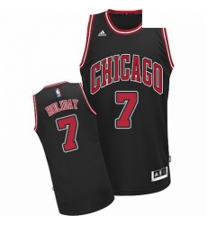 Mens Adidas Chicago Bulls 7 Justin Holiday Swingman Black Alternate NBA Jersey 