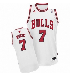 Mens Adidas Chicago Bulls 7 Tony Kukoc Swingman White Home NBA Jersey