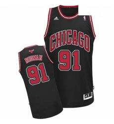 Mens Adidas Chicago Bulls 91 Dennis Rodman Swingman Black Alternate NBA Jersey