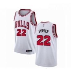 Mens Chicago Bulls 22 Otto Porter Authentic White Basketball Jersey Association Edition 