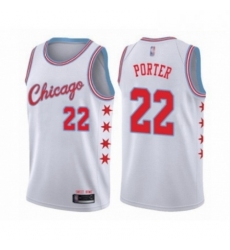 Mens Chicago Bulls 22 Otto Porter Authentic White Basketball Jersey City Edition 