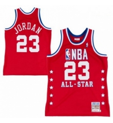 Mens Mitchell and Ness Chicago Bulls 23 Michael Jordan Swingman Red 1992 All Star Throwback NBA Jersey