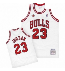 Mens Mitchell and Ness Chicago Bulls 23 Michael Jordan Swingman White 1998 Throwback NBA Jersey