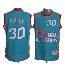 Mens Mitchell and Ness Chicago Bulls 30 Scottie Pippen Authentic Light Blue 1996 All Star Throwback NBA Jersey