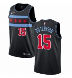 Mens Nike Chicago Bulls 15 Chandler Hutchison Swingman Black NBA Jersey City Edition 