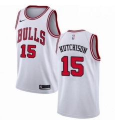 Mens Nike Chicago Bulls 15 Chandler Hutchison Swingman White NBA Jersey Association Edition 