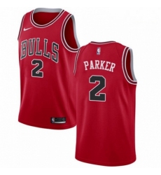 Mens Nike Chicago Bulls 2 Jabari Parker Swingman Red NBA Jersey Icon Edition 