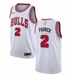 Mens Nike Chicago Bulls 2 Jabari Parker Swingman White NBA Jersey Association Edition 