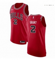 Mens Nike Chicago Bulls 2 Jerian Grant Authentic Red Road NBA Jersey Icon Edition