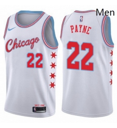 Mens Nike Chicago Bulls 22 Cameron Payne Authentic White NBA Jersey City Edition