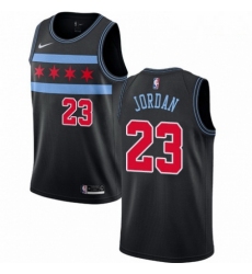 Mens Nike Chicago Bulls 23 Michael Jordan Swingman Black NBA Jersey City Edition