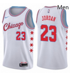 Mens Nike Chicago Bulls 23 Michael Jordan Swingman White NBA Jersey City Edition