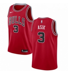Mens Nike Chicago Bulls 3 Omer Asik Swingman Red Road NBA Jersey Icon Edition 