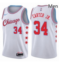 Mens Nike Chicago Bulls 34 Wendell Carter Jr Authentic White NBA Jersey City Edition 