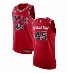 Mens Nike Chicago Bulls 45 Denzel Valentine Authentic Red Road NBA Jersey Icon Edition