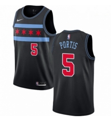 Mens Nike Chicago Bulls 5 Bobby Portis Swingman Black NBA Jersey City Edition 