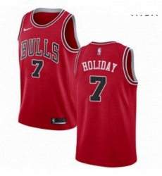 Mens Nike Chicago Bulls 7 Justin Holiday Swingman Red Road NBA Jersey Icon Edition 