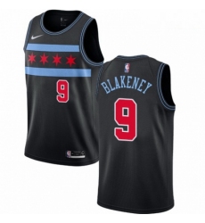 Mens Nike Chicago Bulls 9 Antonio Blakeney Swingman Black NBA Jersey City Edition 