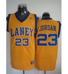 NBA Laney High School 23 Michael Jordan Yellow Throwback Jersey
