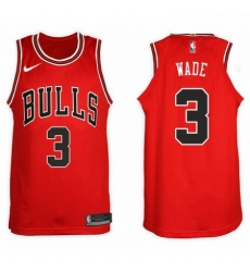 Nike NBA Chicago Bulls 3 Dwyane Wade Jersey 2017 18 New Season Red Jersey 