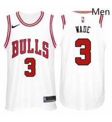 Nike NBA Chicago Bulls 3 Dwyane Wade Jersey 2017 18 New Season White Jersey 