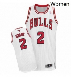Womens Adidas Chicago Bulls 2 Jerian Grant Authentic White Home NBA Jersey