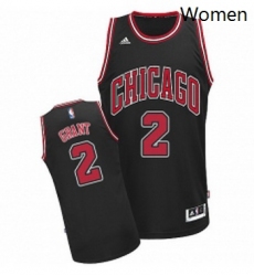 Womens Adidas Chicago Bulls 2 Jerian Grant Swingman Black Alternate NBA Jersey