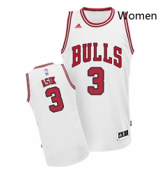 Womens Adidas Chicago Bulls 3 Omer Asik Swingman White Home NBA Jersey 