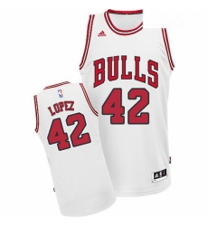 Womens Adidas Chicago Bulls 42 Robin Lopez Swingman White Home NBA Jersey