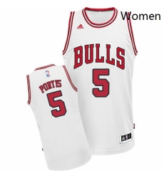 Womens Adidas Chicago Bulls 5 Bobby Portis Swingman White Home NBA Jersey 