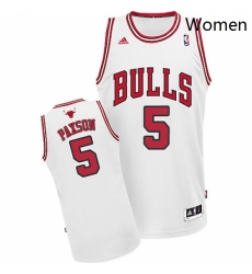 Womens Adidas Chicago Bulls 5 John Paxson Swingman White Home NBA Jersey 