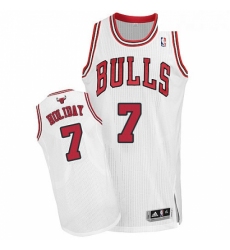 Womens Adidas Chicago Bulls 7 Justin Holiday Authentic White Home NBA Jersey 