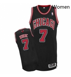 Womens Adidas Chicago Bulls 7 Toni Kukoc Authentic Black Alternate NBA Jersey