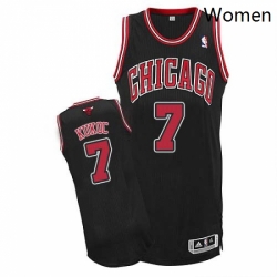 Womens Adidas Chicago Bulls 7 Toni Kukoc Authentic Black Alternate NBA Jersey