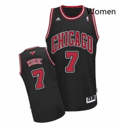 Womens Adidas Chicago Bulls 7 Toni Kukoc Swingman Black Alternate NBA Jersey