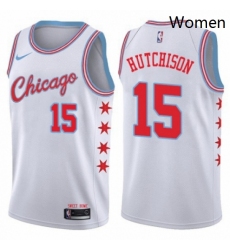 Womens Nike Chicago Bulls 15 Chandler Hutchison Swingman White NBA Jersey City Edition 