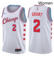 Womens Nike Chicago Bulls 2 Jerian Grant Swingman White NBA Jersey City Edition