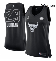 Womens Nike Chicago Bulls 23 Michael Jordan Swingman Black 2018 All Star Game