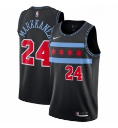Womens Nike Chicago Bulls 24 Lauri Markkanen Swingman Black NBA Jersey City Edition