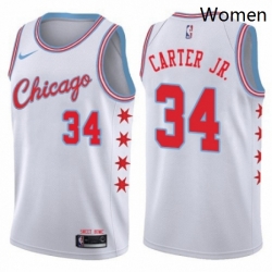 Womens Nike Chicago Bulls 34 Wendell Carter Jr Swingman White NBA Jersey City Edition 