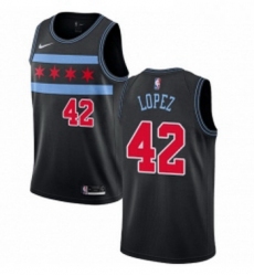 Womens Nike Chicago Bulls 42 Robin Lopez Swingman Black NBA Jersey City Edition